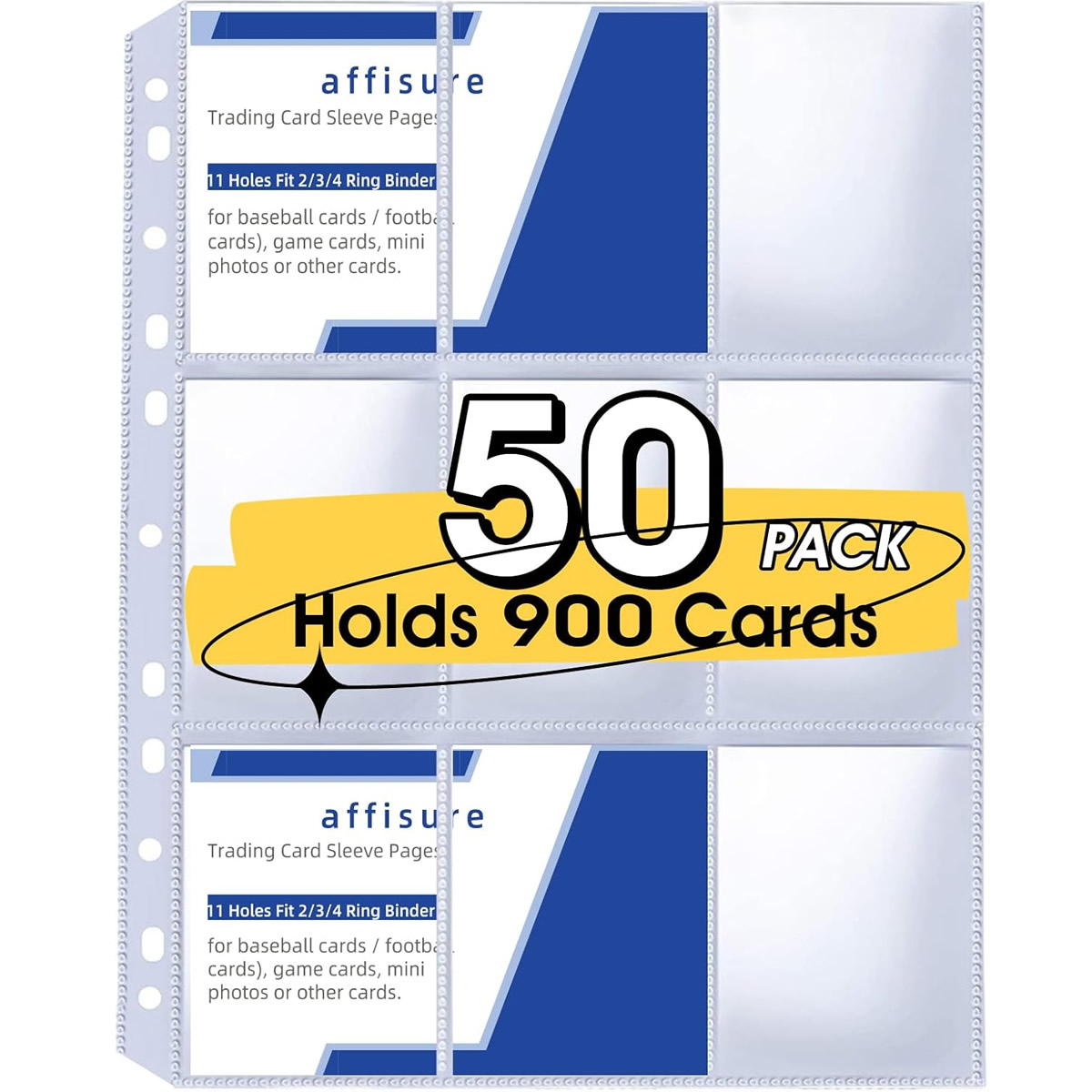 Trading Card Binder - 50 حزمة من أغلفة البطاقات ذات